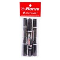 ราคา Horseปากกามาร์คเกอร์ 2หัว แพ็ค3ด้าม ดำ (24035445536)