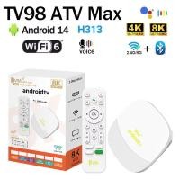 ราคา Tv98 ATV Max กล่องสมาร์ททีวี Android 14 AIIwinner H313 Media Player 4K 8K HDR 10 + Dual Wifi6 4G/5G BT Voice assistant ATV PK G7 Max (26826771533)