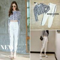 ราคา รอบ 2 มาจ้าเซ็ทเสื้อครอป+กางเกงขายาว งานป้าย S M (2393021214)