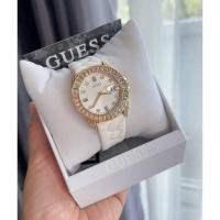 ราคา ประดับคริสตัล สายซิลิโคนขาว สวยหรูดูแพง ✨ นาฬิกา Guess GW0585L2 OPALINE WHITE (25073800738)