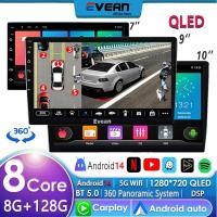 ราคา [พัดลมระบายความร้อน Android 14 ]Evean 8G 128G 8Core QLED เครื่องเล่น Android บลูทูธ 2din รถวิทยุสเตอริโอหัวรองรับ 360 กล้องพาโนรามา Carplay Auto Wifi GPS (29901510303)