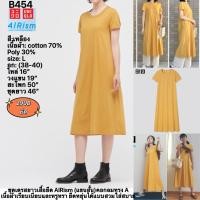 ราคา B454 Uniqlo u ชุดเดรสคอกลม AIRism (แขนสั้น)ทรง A L (42457247579)
