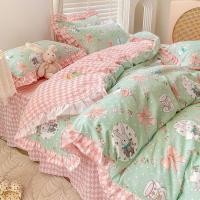 ราคา ชุดผ้าปูที่นอนสี่ชิ้นเตียงเจ้าหญิงลูกไม้แปรงชุดผ้าปูที่นอนผ้าฝ้ายที่เหมาะกับผิวชุดสี่ชิ้นชุดผ้าปูที (29717772515)