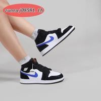 ราคา 『 Zunnaj08581.th 』Air Jordan 1 Mid Black Racer Blue GS Women AJ1 Mid Top Sneaker อินเทรนด ์ สบายๆ (26005173528)