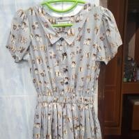 ราคา ชุดเดรสจั๊มสูทสีฟ้าลายน้องแมว (3240517326)