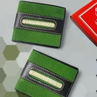 ราคา กระเป๋าสตางค์หนังปลากระเบนหนามสีเขียว (29134443029)