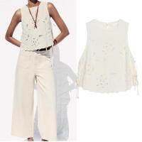 ราคา ซาร่า ลูกไม้ตัดโบว์ปักเสื้อแขนกุด 7200221 (40905559580)