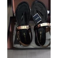 ราคา Coach ‘Catherine’ Black Patent Leather Sandals (11813381259)