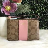 ราคา Coach Corner Zip Wristlet In Signature Canvas F58035 IMP52 (6803789801)