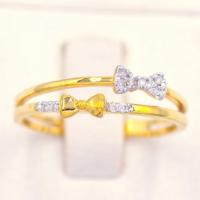 ราคา แหวนโบว์คู่ แหวนเพชร แหวนทองเพชรแท้ ทองแท้ 37.5% (9K) ME021 (21880547189)