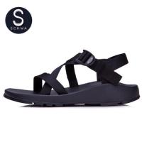ราคา IAXYUE รองเท้าแตะรัดส้น สายไขว้ Sandals SD09 บุรุษสตรี - Black (1439417917)