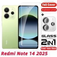 ราคา 2025 Redmi หมายเหตุ 14 ฟิล์มกระจกนิรภัย 2 ใน 1 ป้องกันหน้าจอสําหรับ Redmi Note14 RedmiNote14 หมายเหตุ RedmiNote 14 14Note 4G 5G กระจกนิรภัยคลุมทั้งหมดฟิล์มด้านหน้าด้านหลังเลนส์ (28473459197)