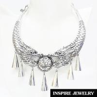 ราคา Inspire Jewelry ,สร้อยสังวาลย์รูปมังกรสองตัวคาบแก้ว (1263414335)