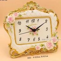 ราคา นาฬิกาแบบเงียบสไตล์ยุโรปและอเมริกา รูปทรงกรอบนาฬิกาควอตซ์ สามมิติ ดอกกุหลาบเรซิน สร้างสรรค์ นาฬิกาตั้งโต๊ะย้อนยุค (28733910857)