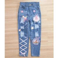 ราคา กางเกงยีนส์ขายาวแต่ง Bambi งานป้าย แบรนด์ Macaron (1420031795)