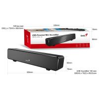 ราคา Genius SoundBar 100, USB, Black ลำโพงซาวบาร์คุณภาพเสียงดี มาพร้อมปุ่มปรับระดับเสียง (4127703229)