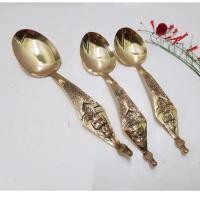 ราคา Brass byfa ทัพพีลายเทพพนม ช้อนตักข้าว ทัพพีทองเหลือง ทัพพีลายไทย 3ขนาด ใหญ่ กลาง เล็ก (14888243821)