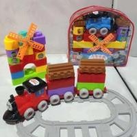 ราคา ตัวต่อรถไฟโทมัส ถุงกระเป๋า รถของเล่นเสริมพัฒนาการเด็ก กระเป๋าตัวต่อ DIY ขนาดใหญ่ รุ่นโทมัส ต่อเป็นปราสาท (29215569000)