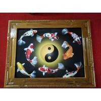 ราคา ภาพแขวนเสริมฮวงจุ้ย กรอบรูปไม้สักทอง พร้อมรูปปลาคาร์ฟ 9 ตัว หยินหยาง พื้นสีดำ ขนาด 46 X 58 ซม. # No.5 (1931754913)