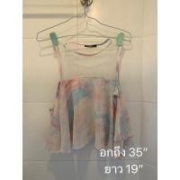 ราคา เสื้อโชว์ไหล่สีรุ้ง เสื้อปาดไหล่ เสื้อเชิ้ต มือสองสภาพดี #เสื้อผ้ามือ2 #เสื้อผ้ามือสอง (11351102526)
