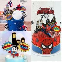 ราคา (จุด) พร้อมส่ง ชุดตกแต่งเค้กสไปเดอร์แมนพรีเมี่ยมสําหรับเด็กผู้ชายวันเกิดอุปกรณ์อบขนมสไปเดอร์แมนเค้กวันเกิดเด็กชาย (19300415436)