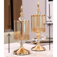 ราคา โหลแก้วใส่ลูกกวาดพร้อมฝาปิด โหลแก้วสำหรับตกแต่งห้องหรูหรา โถแก้วเก็บลูกอมมีฝาปิด ✅พร้อมส่ง (27154857405)