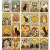 ราคา ไพ่ทาโรต์แมวน่ารักแรคคูนเต็มการ์ตูนสัตว์เย็บปักถักร้อยโมเสคศิลปะตกแต่งบ้าน (41850567020)