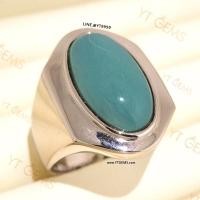 ราคา แหวนเทอร์ควอยส์ แหวนเงินแท้ ชุบทองคำขาว เทอร์ควอยส์แท้ YTG-11643 (11096858921)