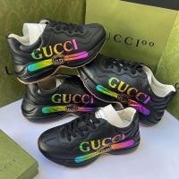 ราคา แนะนำสอบถามไซต์ก่อนกดสั่ง GUCCI RHYTON LEATHER SNEAKER WITH GUCCI LOGO - BLACK (New) (21157096342)