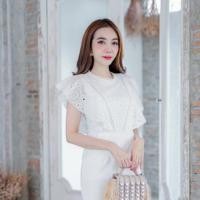 ราคา จั้มสูทขาวลูกไม้ Basic sister XL (6409584910)