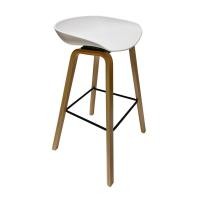 ราคา KASSA เก้าอี้บาร์สตูลขาไม้ รุ่น 1886AA-W สีขาว (19617495610)