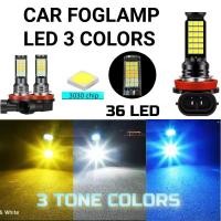 ราคา 1 ชิ้น 36LED 3 สีใน 1 LED H11 รถ LED หมอกโคมไฟ H3 หลอดไฟ LED H8 Super Bright รถหมอก 9006 H4 หลอดไฟ Myvi Axia Saga (43406201395)