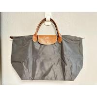 ราคา มือสองแท้ กระเป๋า Longchamp Le Pliage size M หูสั้น สีเทาเข้ม (27106940633)