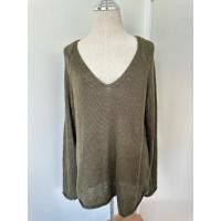 ราคา เสื้อไหมพรมถักแขนยาว สีเขียวขี้ม้า H&M มือ2 (24658469340)