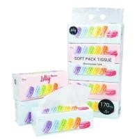 ราคา ( 1 หิ้ว 5 ห่อ ) Lilly Tissue กระดาษทิชชู่เช็ดหน้า ลิลลี่ มาการอง 170 แผ่นคู่ กระดาษเช็ดหน้าได้ (43055511176)