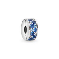 ราคา (ของแท้ พร้อมส่ง) Pandora Blue Pavé Clip แพนโดร่าคลิปน้ำเงิน ของแท้ มือหนึ่งทุกชิ้น (42109474688)