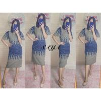 ราคา เดรสผ้าไทย เดรสทำงาน ผ้าฝ้ายพิมพ์ลาย ป้าย SAYA สีเทา (9468524301)