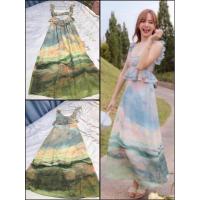 ราคา เดรสยาวลายท้องฟ้าไล่สีสวยมากเหมาะกับใส่ไปคาเฟ่หรือไปทะเลงานสกรีนลายสวยขนาดSงานป้ายjoobsstudio (25082032565)