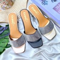 ราคา รองเท้าไซส์ใหญ่ (6/2) ส้นสูง ส้นทึบสวมเพชร TM-9522 ส้นสูง 1.5 นิ้ว (Size 41-45) รองเท้าไซส์ใหญ่ ไซส์พิเศษ รองเท้าหัว (24410890941)