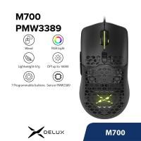 ราคา Delux M700 PMW3389 RGB รังผึ้งน้ําหนักเบา Gamer เมาส์สําหรับเล่นเกม (29260091236)