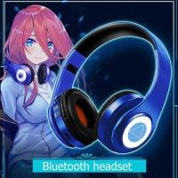 ราคา Headphones Anime Bluetooth Wireless Stereo Over-ear Noise Canceling Earphone Gaming Headset with Mi (29003486810)
