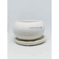 ราคา กระถางแคคตัสดินเผาทรงโอ่งน่ารัก สีขาวครีมพร้อมจานรอง (7257004639)