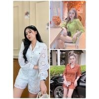 ราคา จั้มสูทกางเกงขาสั้น ผ้าลูกไม้มีซับในเนื้อผ้าดีใส่สบาย (18549898838)