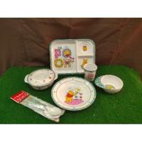 ราคา จานเมลามีน ถาดหลุม ชาม ช้อน แก้ว จานเด็ก ลายหมีพูว์ (6010924184)