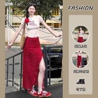 ราคา ชุดสูทผู้หญิง 2025 สไตล์เกาหลีลดอายุ Slim-Fit เสื้อยืดแขนสั้นเอวสูง Slimmer ดูกระโปรงลายจุด/Cola 6.12 (44255002883)