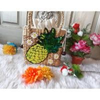 ราคา กระเป๋าสานทรงกล่องสับปะรด #งานผักตบ ลายเก๋ๆ #ถูกที่สุด (2472789311)