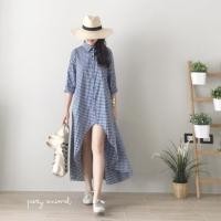 ราคา Maxi dress ปกเชิ้ตทรงหน้าสั้นหลังยาวตัวปล่อย (38776701)