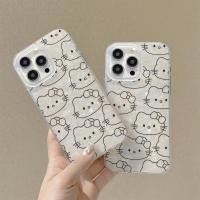 ราคา ส่งจากไทย เคสไอโฟน12 ลายแมวเคธี สไตล์อิน เคสแบบเปลือกหอย For iPhone12 13 14 15 16Pro MAX X XS XR XS 7 8Plus SE2 ป้องกัน (40460765692)