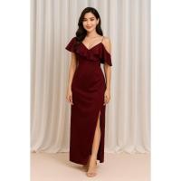 ราคา ชุดออกงาน โชว์ไหล่ สีแดง สายโซ่สีทองหรูหรา ชุดออกงานผู้หญิง ใส่ไปงานแต่งงานกลางคืน เรียบ หรู ดูแพง 2 (27238829126)