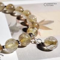 ราคา กำไลหินไหมทอง 7.5 มิล สลับตัวคั่นเงินแท้ 925 รุ่น The Charming Gold Rutile (9957036833)